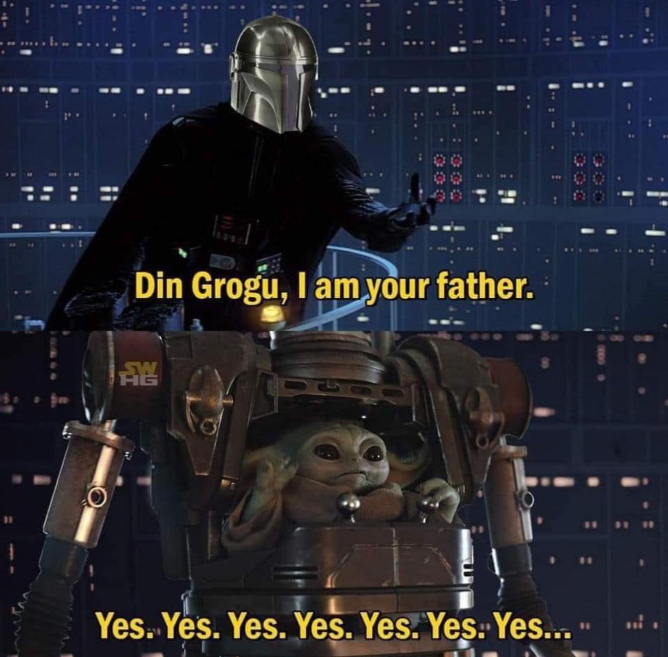 This meme is a play on a famous scene from the Star Wars franchise, where a character says "No, I am your father" (instead of "I am your father"). In this meme, the character's response is replaced with "I am your toaster" and features a toaster instead of a character. The image likely shows a toaster with a Star Wars-style character's face or a character from the Star Wars franchise, with the text "No, I am your toaster" replacing the original quote.